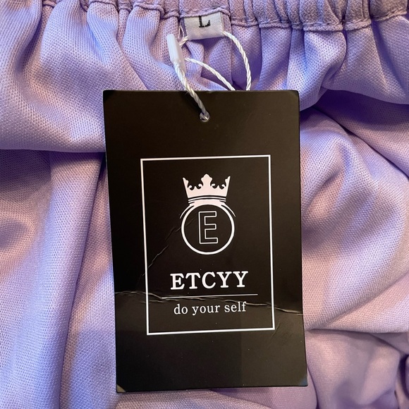 NWT ETCYY Women's Off The Shoulder Ruffles Loose Chiffon Midi Dress Size Large - Picture 7 of 10